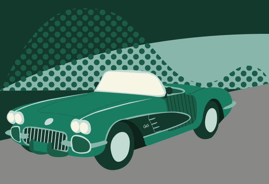 jaguar e-type illustration
