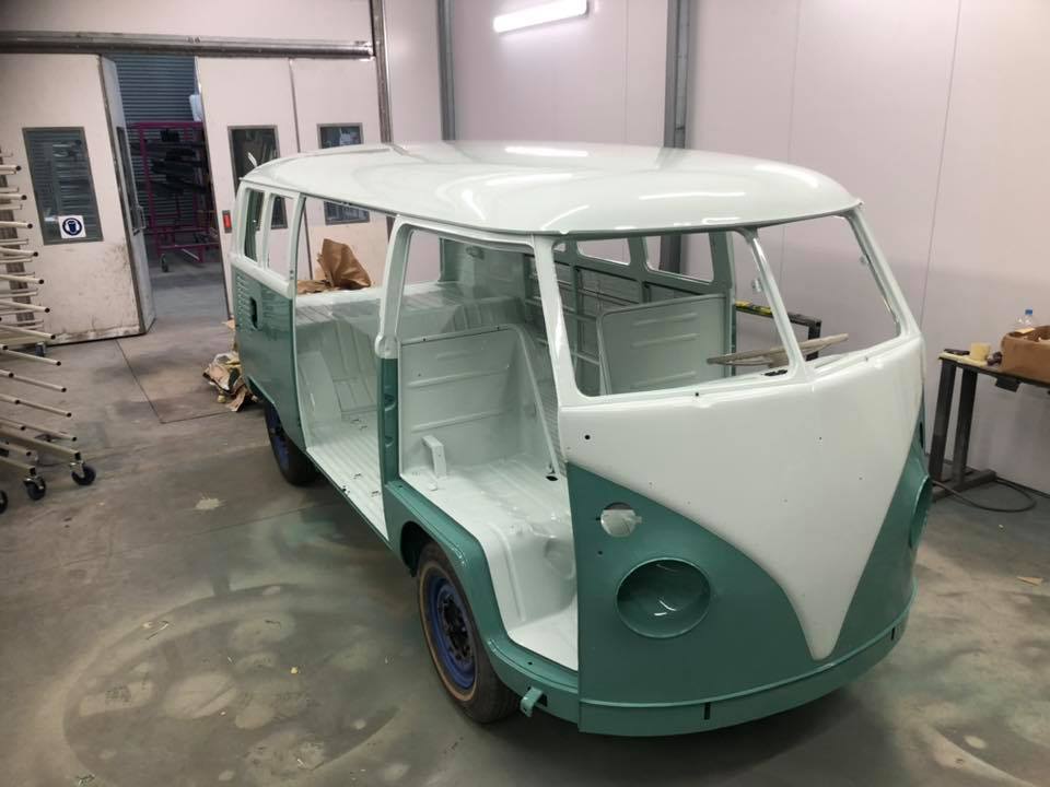 VW 1964 camper deluxe in paintshop