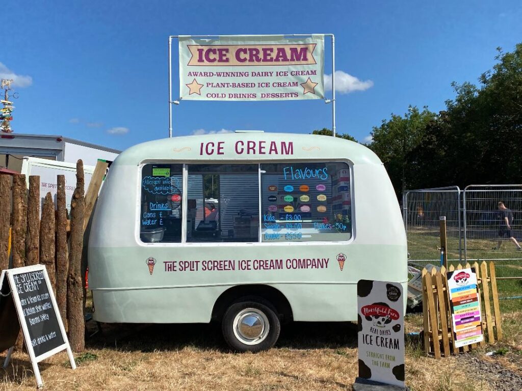 Cummins ice cream trailer at Glastonbury