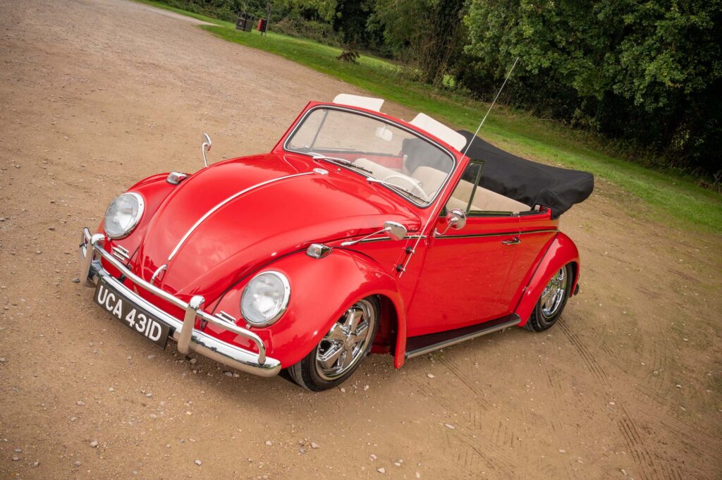 VW Beetle red cabriolet