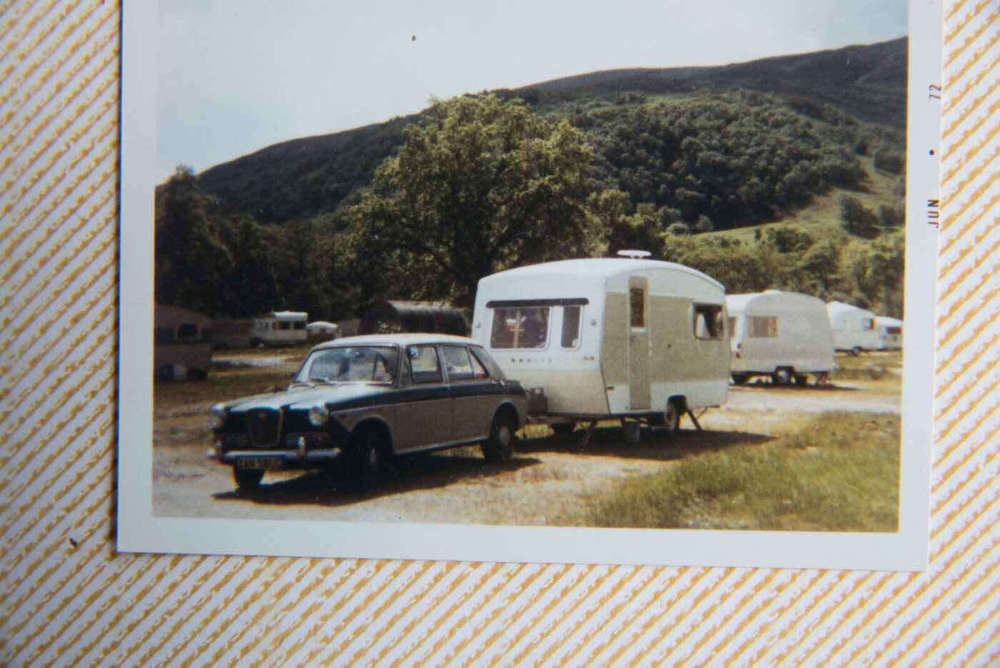 Wolseley 1100 with caravan