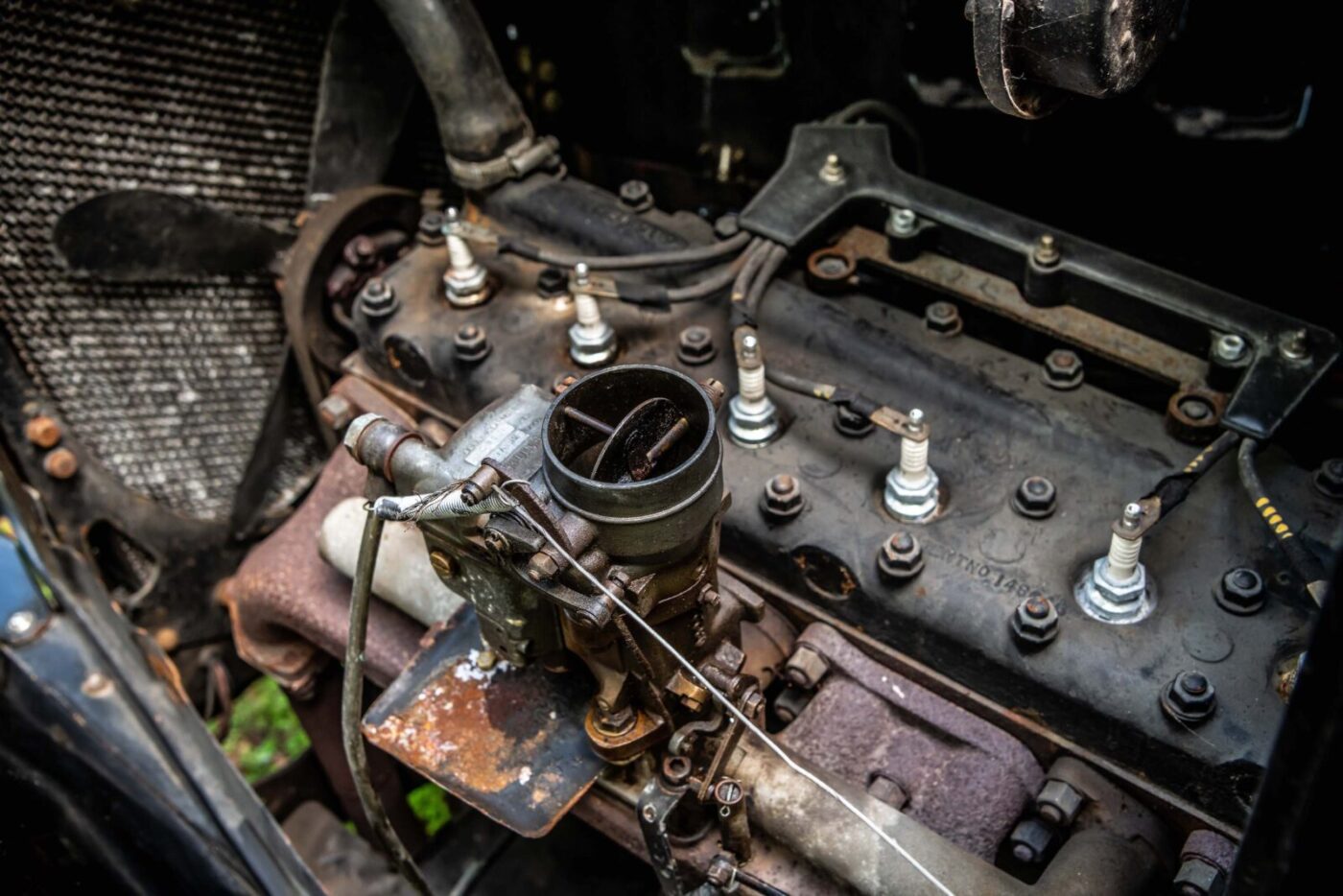 Austin Six hearse engine detail
