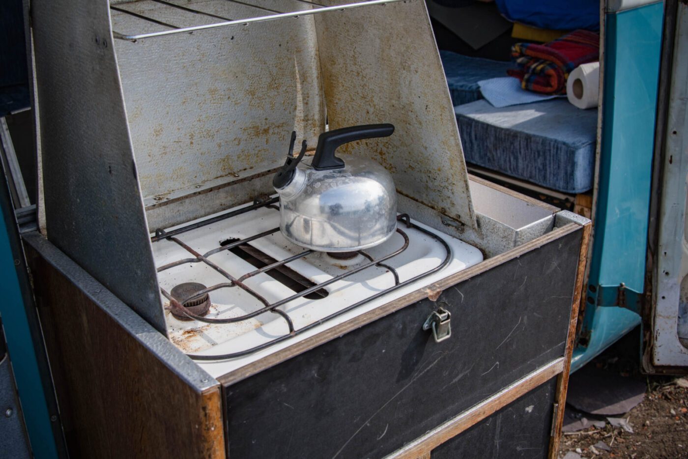 VW Splitscreen camper cooker