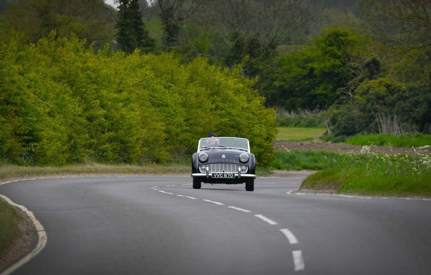 Triumph TR3A 1958 on road