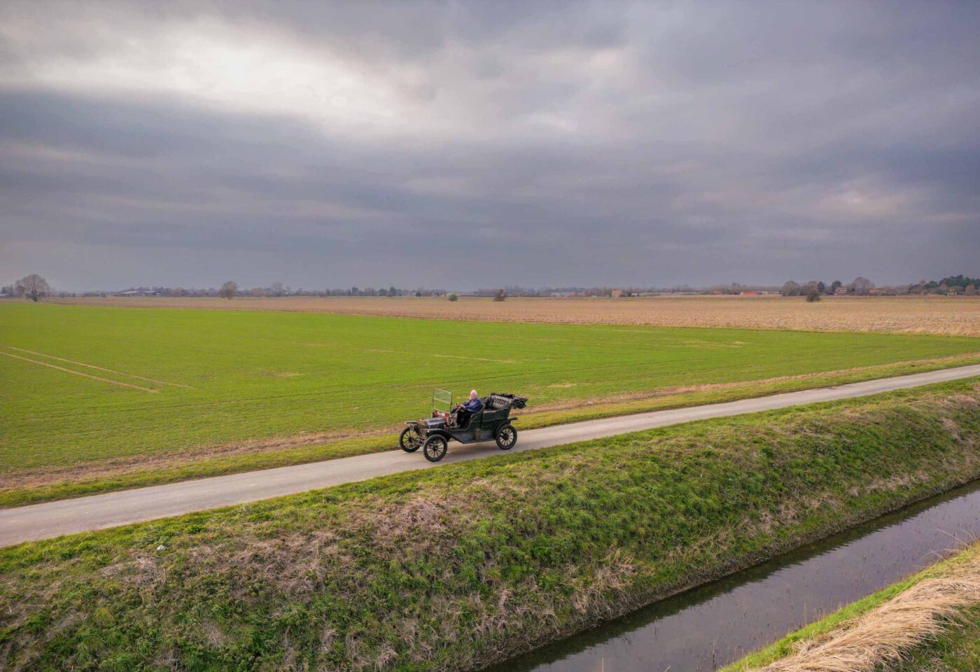 Ford Model T driving Lincolnshire