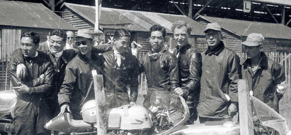 Honda's original TT team of 1959. Two years later they would win their first Manx victory...