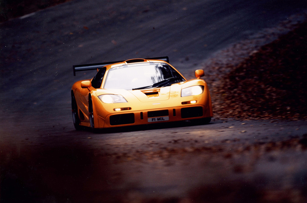 Possibly the greatest road car: the McLaren F1 wore its heritage on its panels...