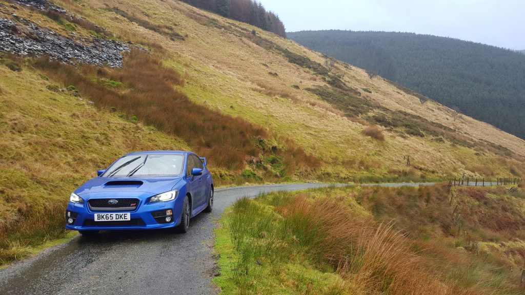 Subaru WRX STi in mountains