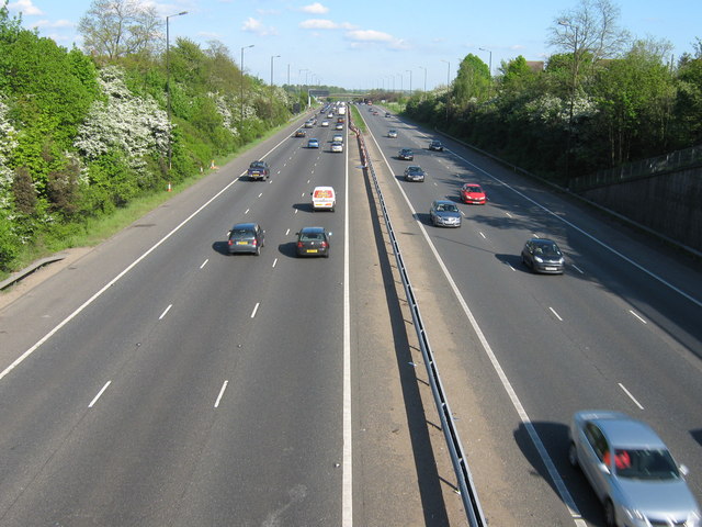 Cars driving down motorway