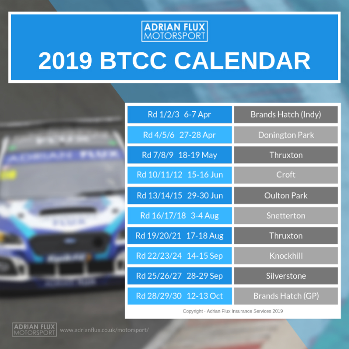 BTCC Calendar