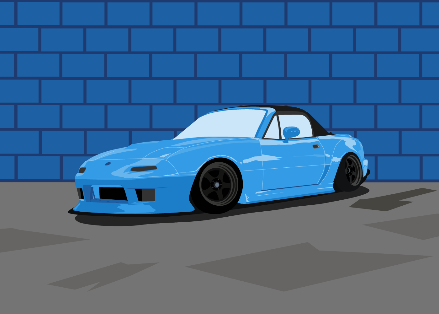 Illustration of a modified car