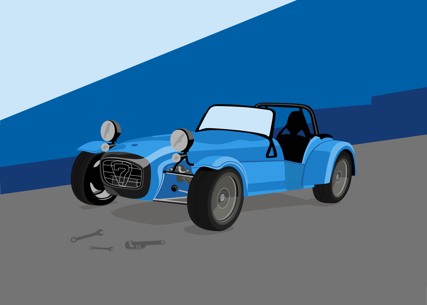 Illustration of a kit car