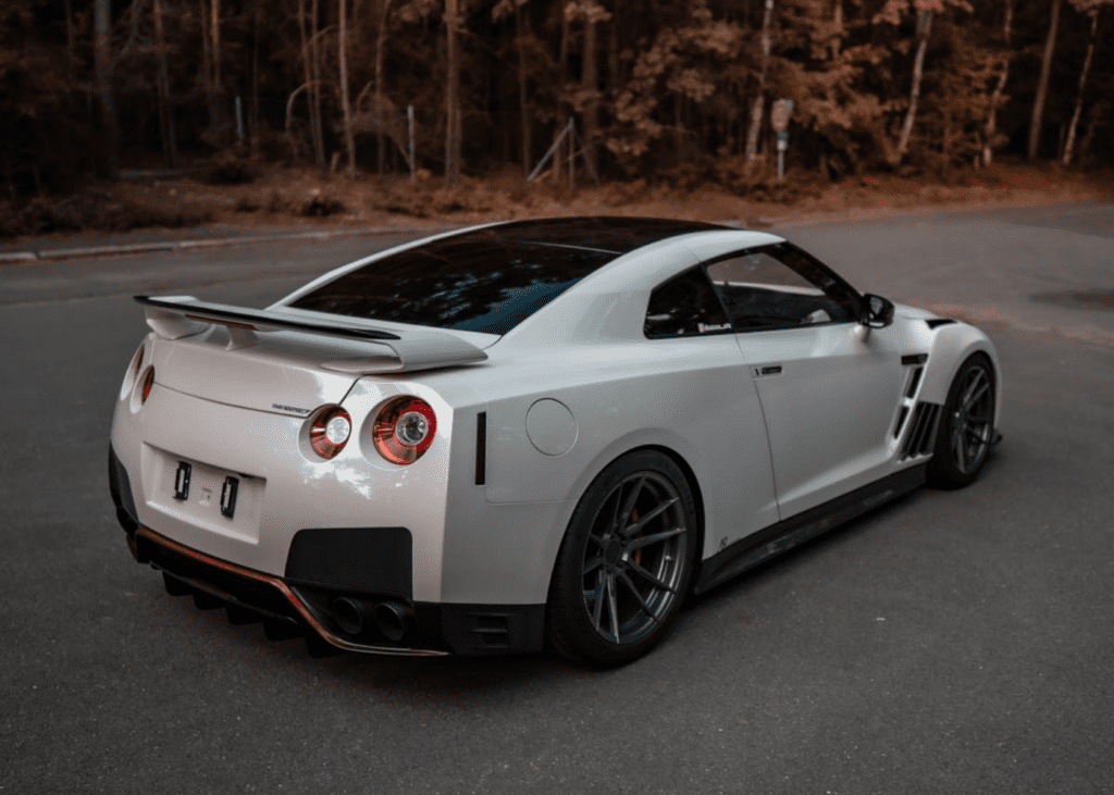 Nissan GT-R with trees in the background